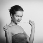 Woman with pearls